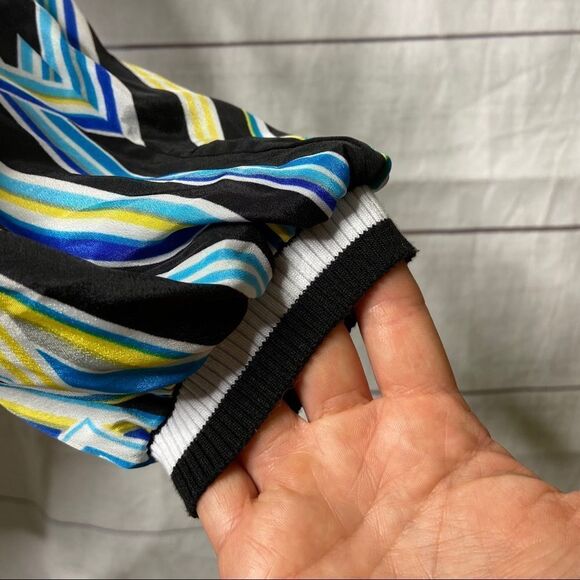 bisou bisou large womens geometric retro 70s top - Picture 2 of 6